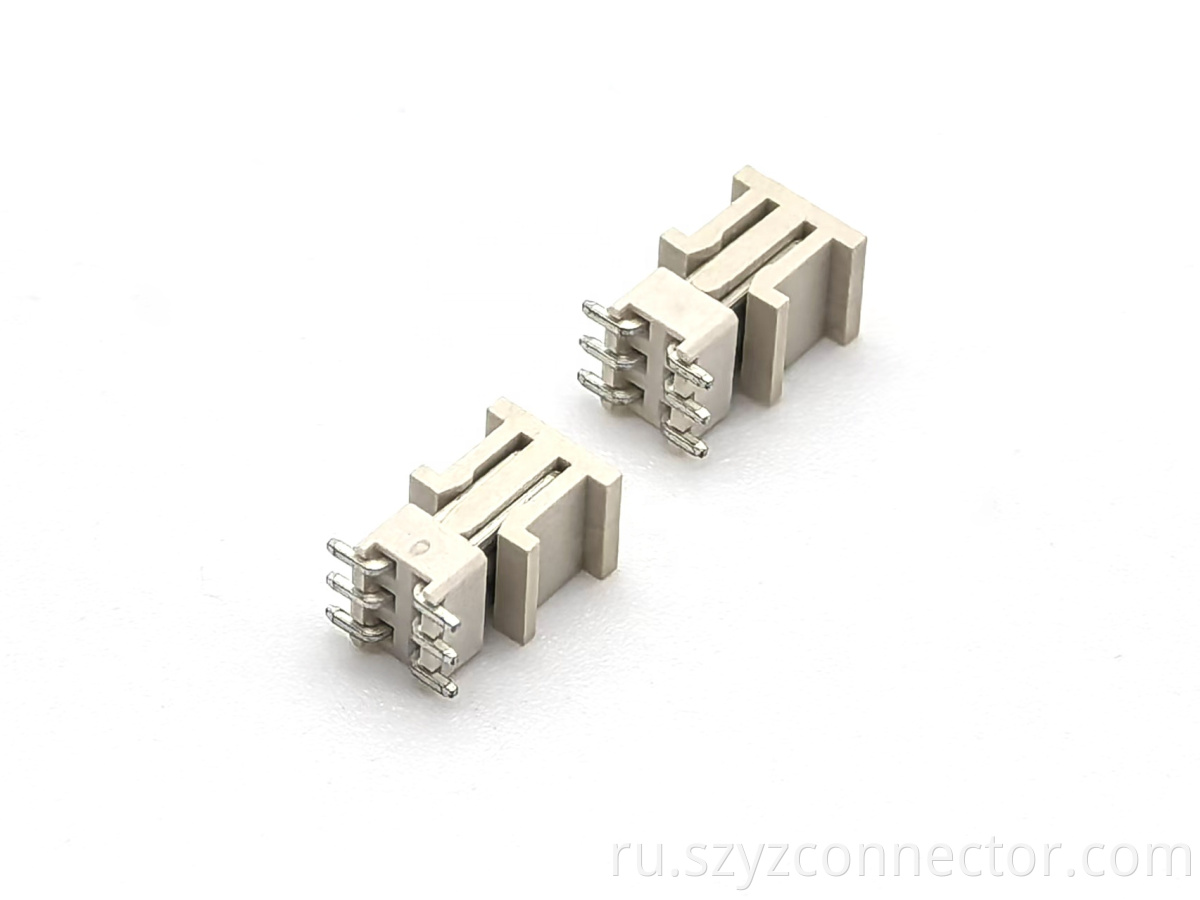 Dual Row SMT H2.5mm 2*3P LCP Lighting LED Strip Connector 1.5mm Pitch Pin Header Brass Contact Material for PCB Applications